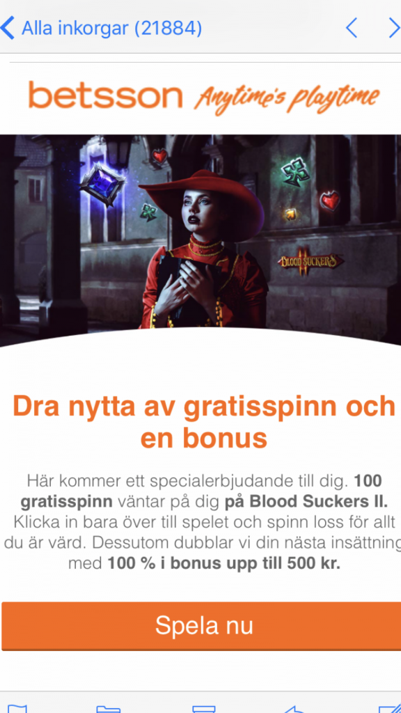 betsson 100 free spins